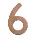 Perfectpatio 3582AC Number 6 Solid Cast Brass 4 inch Floating House Number Antique Copper &quot;6&quot; PE717884
